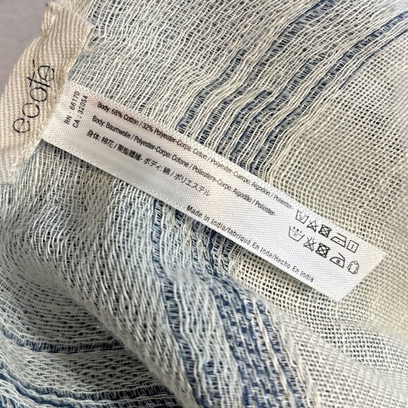 ECOTE Urban Outfitters Stripe Fringe Sheer Poncho One Size Kimono Beachy Boho - Picture 6 of 6